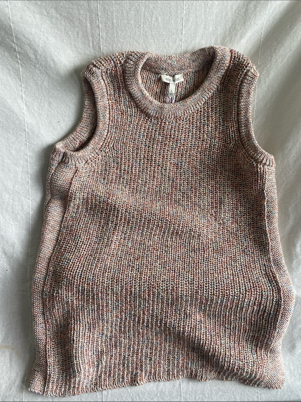 Ella Moss Multicolor Knit Sleeveless Sweater - Pink Mix